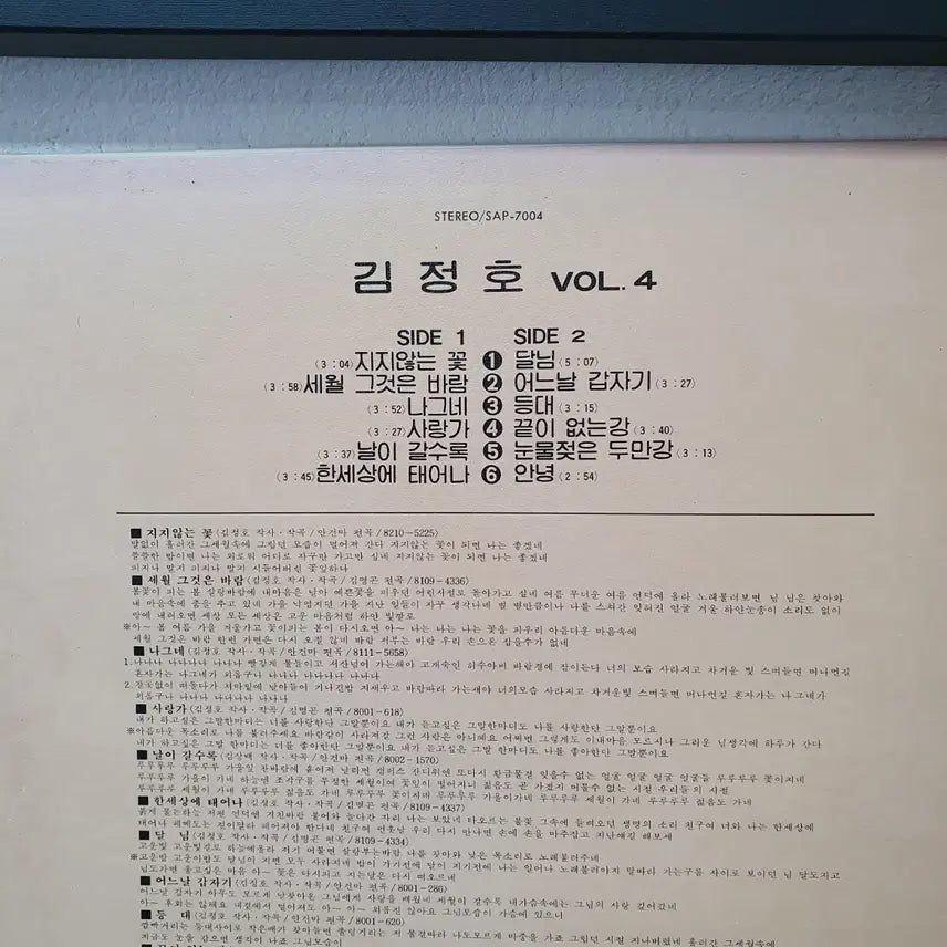 [BUNJANG] Kim Jung Ho Vol. 4 LP (1983 Seoul Records) / 김정호 Vol.4 LP 1983 서울음반