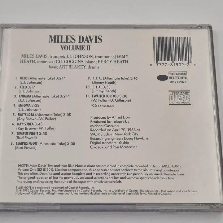 [BUNJANG] Miles Davis Volume II Blue Note Jazz CD / Miles Davis Volume II Blue Note 재즈 CD