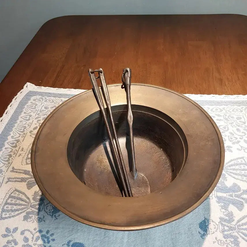 [BUNJANG] Vintage Brass Brazier Set with Tools / 빈티지 황동 화로세트