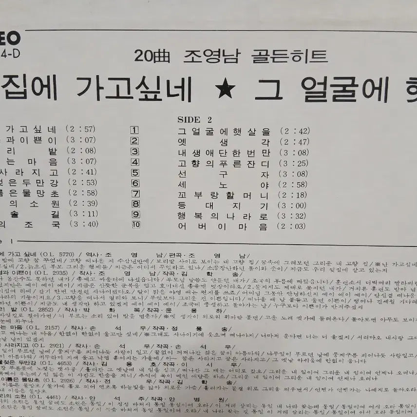 [BUNJANG] Cho Yong Nam LP Album / 조영남 lp