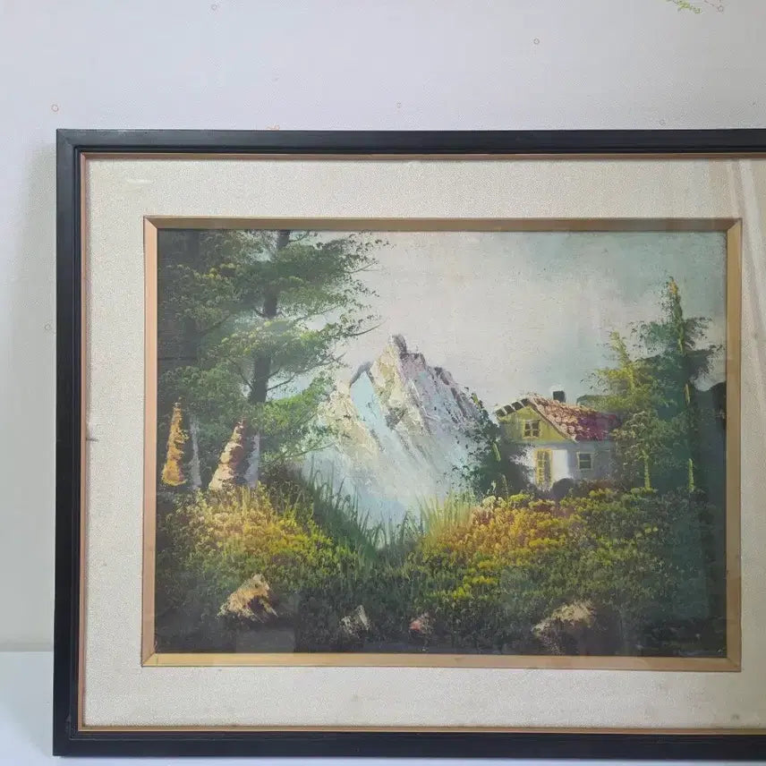 [BUNJANG] Vintage Oil Painting Snowscape Landscape Framed Artwork / [빈티지 원화] 7080 레트로 설산 풍경 유화 액자
