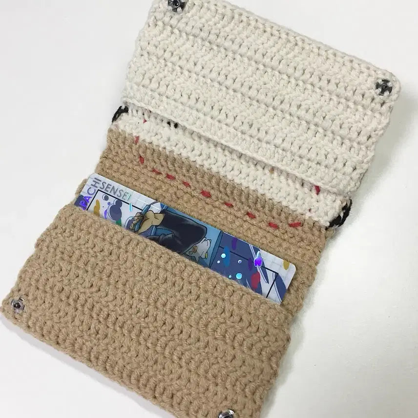 [BUNJANG] Okita Sougo Knitted Card Holder / 오키타 소고 뜨개 카드지갑
