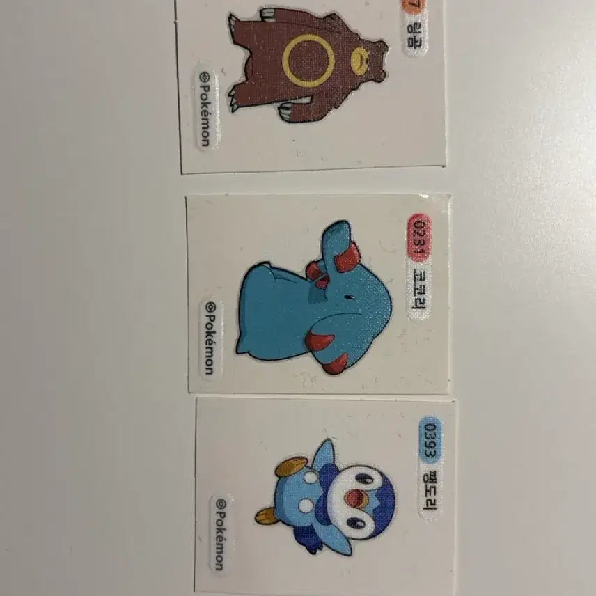 [BUNJANG] Pokemon Stickers Bundle Set - Ring Bear, Cocori, Piplup / 일괄) 포켓몬 띠부씰 링곰 코코리 팽도리
