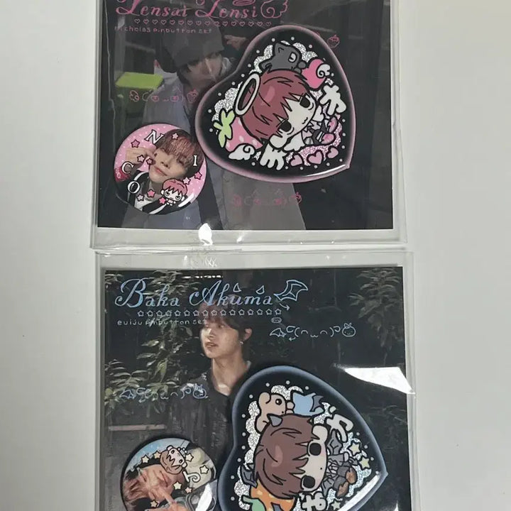 [BUNJANG]  &amp;TEAM Nicholas &amp; Yuzu Angel &amp; Devil Pin Button Badge Bundle Set (Sealed) / 앤팀 니콜라스 의주 천사 악마 핀버튼 캔뱃지 미개봉 일괄 양도