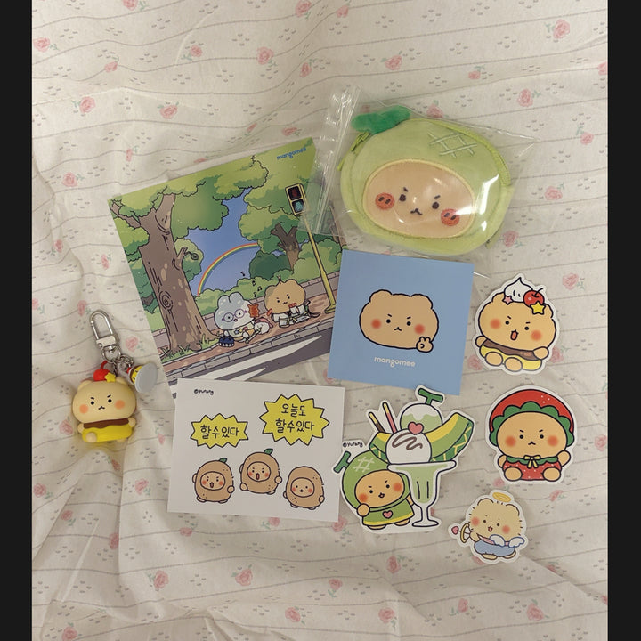 [BUNJANG] Mangom Figure Keyring, Pudding, Melon Pouch, Olive Young Sticker, Postcard, Doll, Acrylic Set / 망곰이 피규어 키링 푸딩 메론 파우치 올리브영 스티커 엽서 인형 아크릴