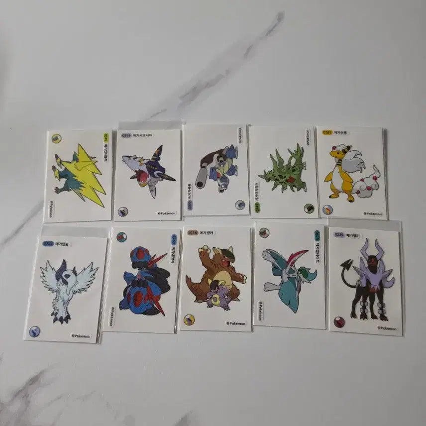 [BUNJANG] Pokemon Mega Stickers Bundle (10 pcs) / 포켓몬띠부씰 메가띠부씰 10장 일괄판매합니다