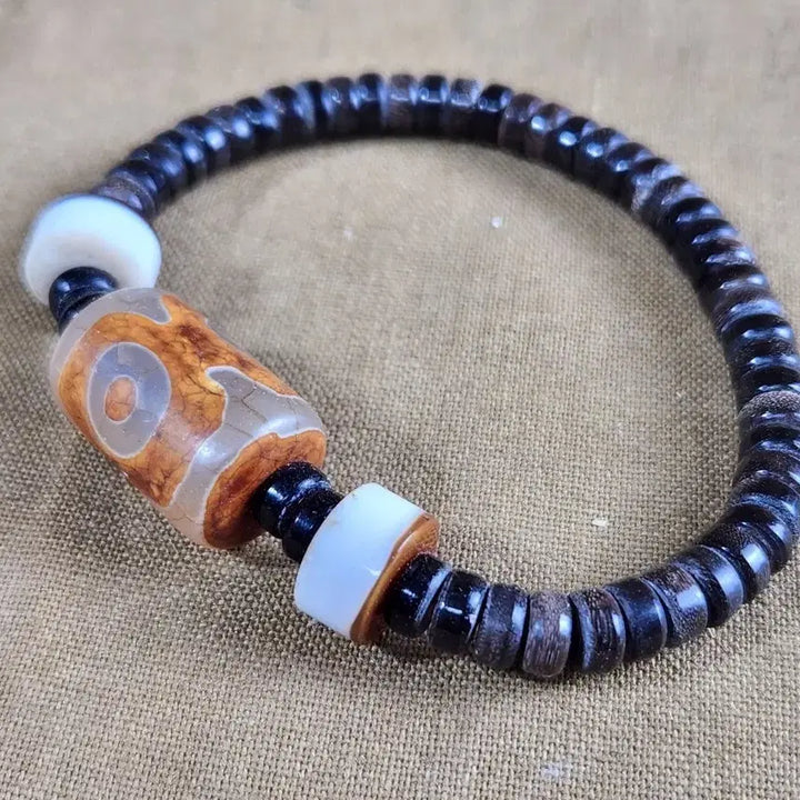 [BUNJANG] Handmade Bracelet with Cheonju and Ox Horn Beads / 천주와 우각비즈를 끼워만든 팔찌