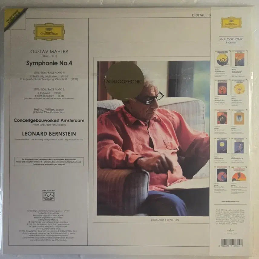 [BUNJANG] Leonard Bernstein Mahler Symphony No. 4 LP (Analogphonic Sealed) / 번스타인 - 말러 교향곡 4번 LP ( 아날로그포닉 미개봉)