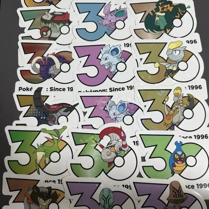 [BUNJANG] Pokemon 30th Anniversary Logo Sticker Bundle Set (36 pcs) / 포켓몬 30주년 로고 스티커 36장
