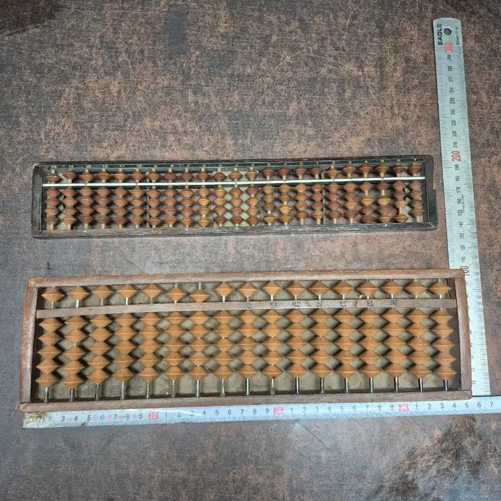 [BUNJANG] 1970s Wooden Abacus Set of 2 / 1970년대 원목으로 만든 나무 주판 2점 일괄