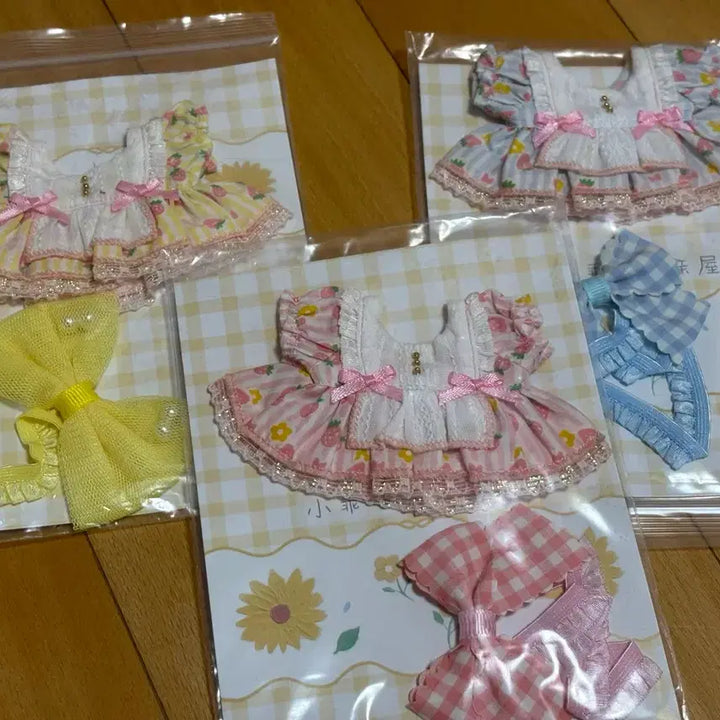 [BUNJANG] 10cm Doll Clothes Bokdong Closet Strawberry Dress Bundle Set / 10cm 솜인형 의상 복동이옷장 딸기원피스