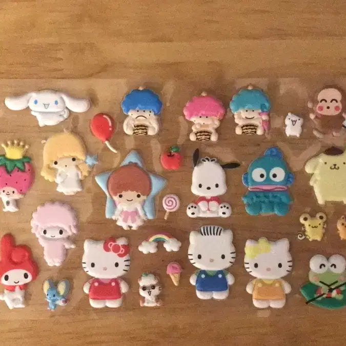 [BUNJANG] Japanese Retro Style 3D Epoxy Stickers - Kitty, Red My Melody, Flat, Goropikadon / 일본고전풍 입체 에폭시 스티커 키티 빨간마이멜로디 플랫 고로피카돈