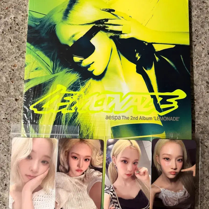 [BUNJANG] Aespa Winter Lemonade Acid Version Album &amp; Lucky Draw Photocard Set / 에스파 Lemonade 윈터 Acid 앨범 &amp; 럭드 포카 4종