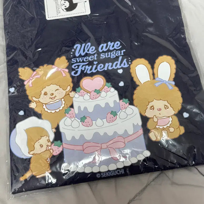 [BUNJANG] Monchhichi Sweet Sugar Chimutan Navy Short-Sleeve T-Shirt M / 몬치치 스위트슈가 치무탄 네이비 반팔 티셔츠 M