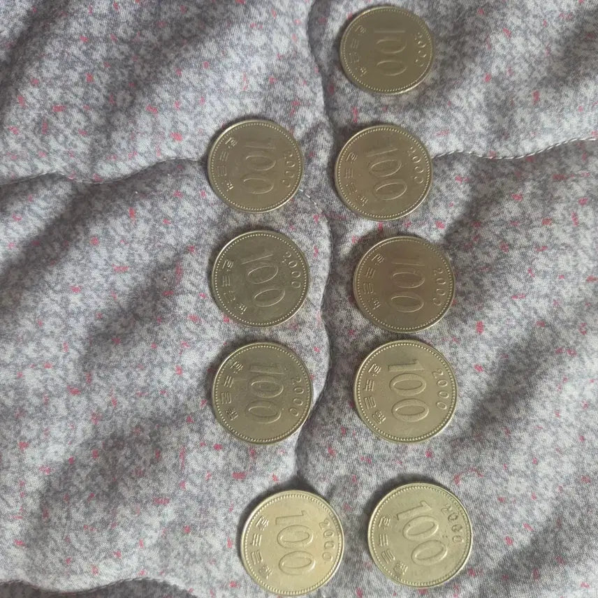 [BUNJANG] 1998 100 Won Coins (9 pcs) / 사용제 2000년도 100원 동전 9개