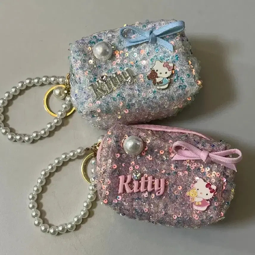 [BUNJANG] Hello Kitty Sequin Pouch / 헬로키티 스팽글 반짝이 파우치 고전문구 고전키티