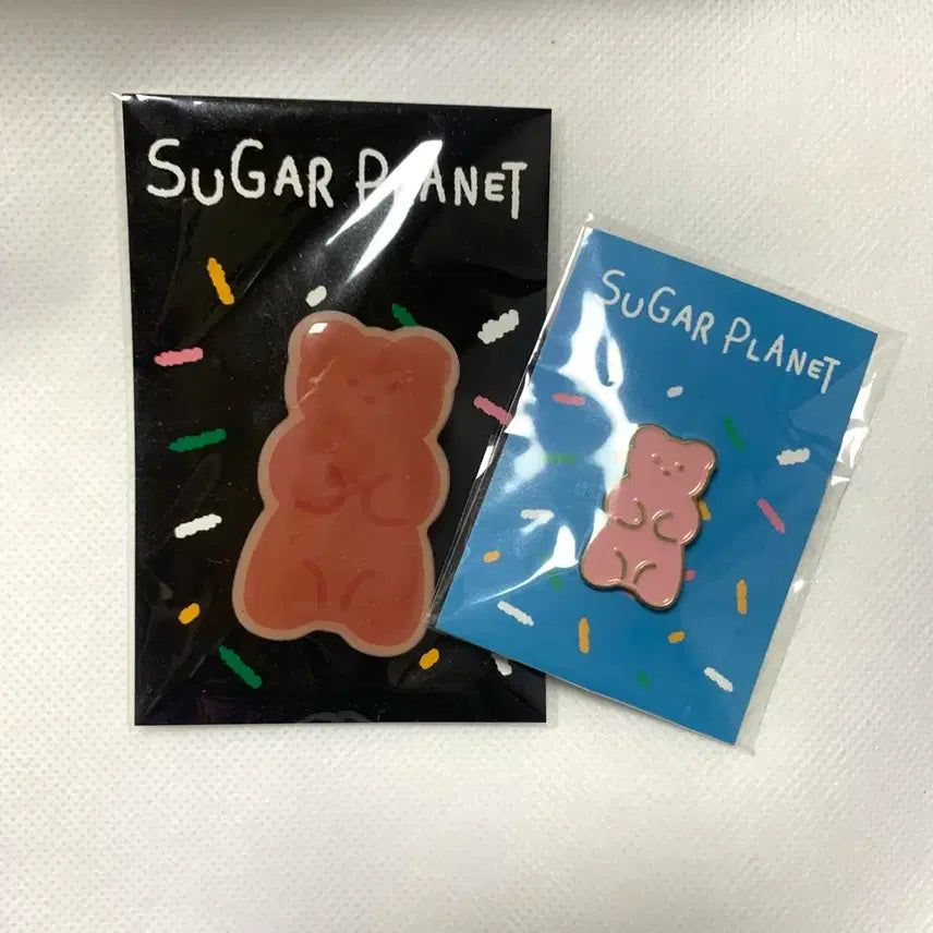 [BUNJANG] Suga Planet Jelly Bear Postcard Magnet Badge Set / 슈가플래닛 젤리베어 엽서 마그넷 뱃지세트