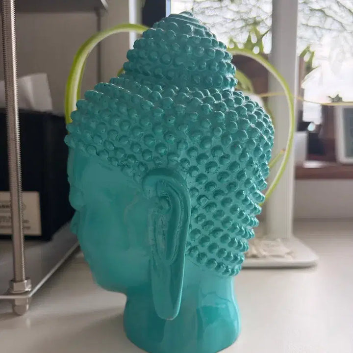[BUNJANG] Bust of Buddha Figurine Decor (Ceramic Material) / 부처상 두상 조각품 장식품 (도기재질)