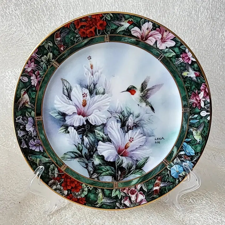 [BUNJANG] Lena Liu Hummingbird Decorative Plate / 레나 리우 허밍버드 장식접시