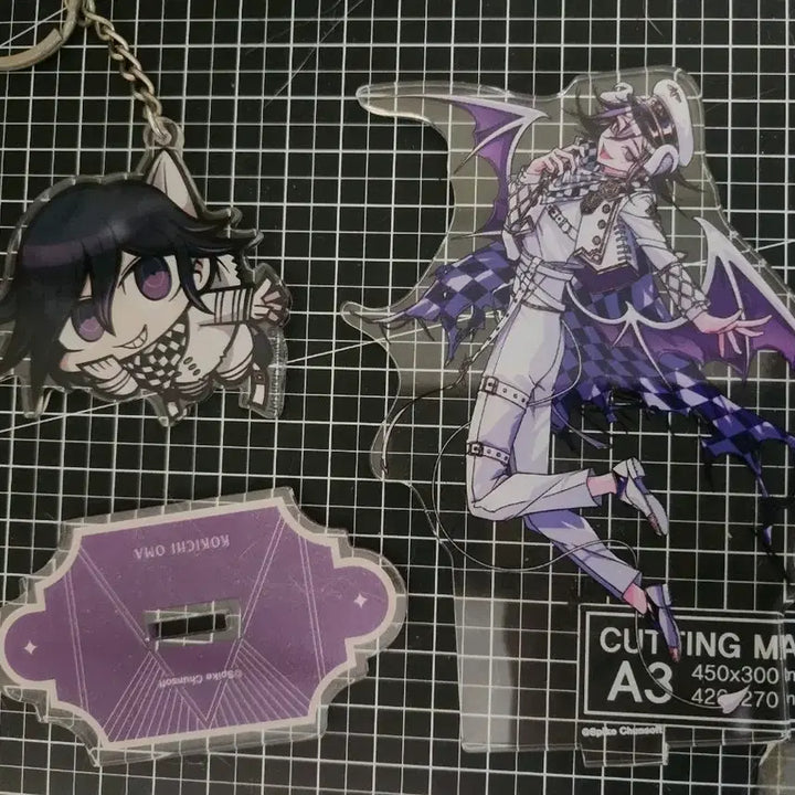 [BUNJANG] Danganronpa Kokichi Oma Angel &amp; Demon Acrylic Stand + Keyring Bundle Set / 단간론파 오마 코키치 천사와악마 아크릴스탠드 + 키링 일괄