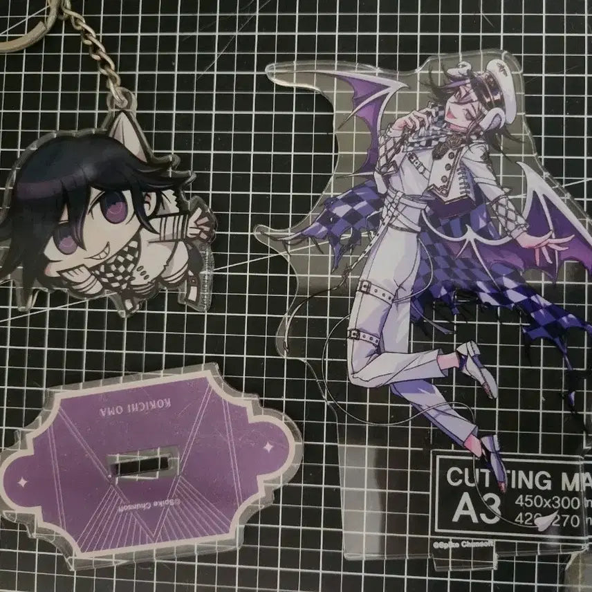 [BUNJANG] Danganronpa Kokichi Oma Angel &amp; Demon Acrylic Stand + Keyring Bundle Set / 단간론파 오마 코키치 천사와악마 아크릴스탠드 + 키링 일괄