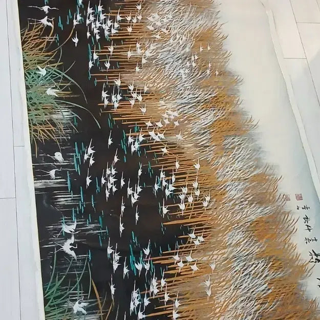 [BUNJANG] Kim Tae-young Artist Large White Crane Painting / 거석김태영작가 대형백학도그림