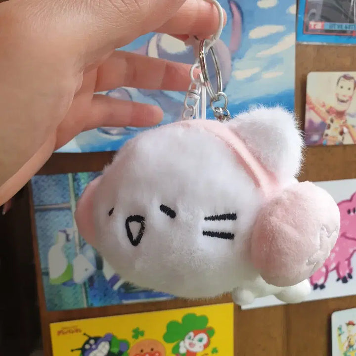 [BUNJANG] White Animals Plush Keyring Set / 하얀동물들 인형 키링 세트