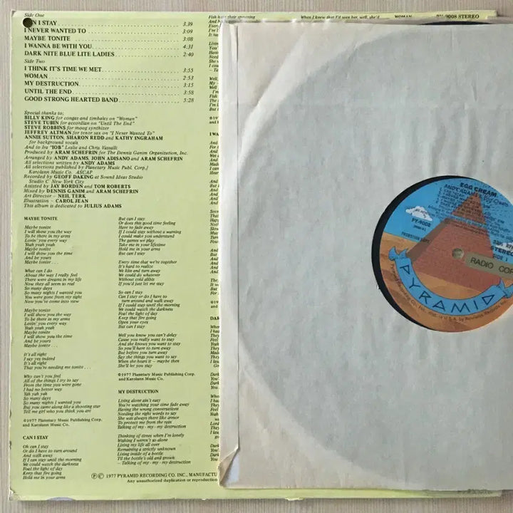 [BUNJANG] Egg Cream Featuring Andy Adams 1LP Pop Rock Vinyl / (수입LP) Egg Cream Featuring Andy Adams /