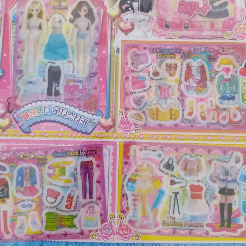 [BUNJANG] Dreamy Girl Lena Style Sticker Set / 꿈꾸는소녀 레나 코디스티커 / 고전문구 미미 쥬쥬 제니 바비 코디스티커북