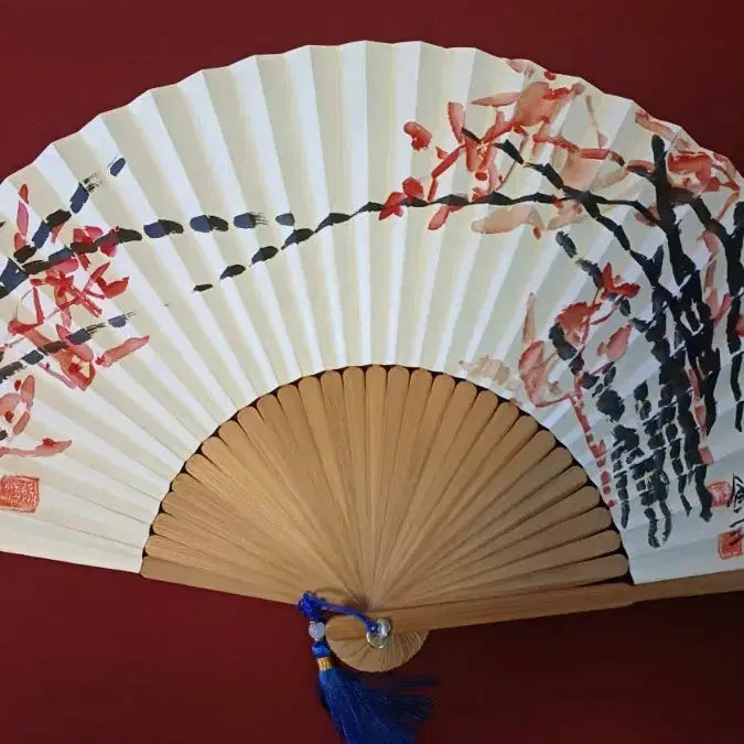 [BUNJANG] Jeon Young-sook Traditional Korean Painting "Orchid Scent" Ink and Wash Painting on Folding Fan / 동양화 여청 전영숙의 선면화 난그림