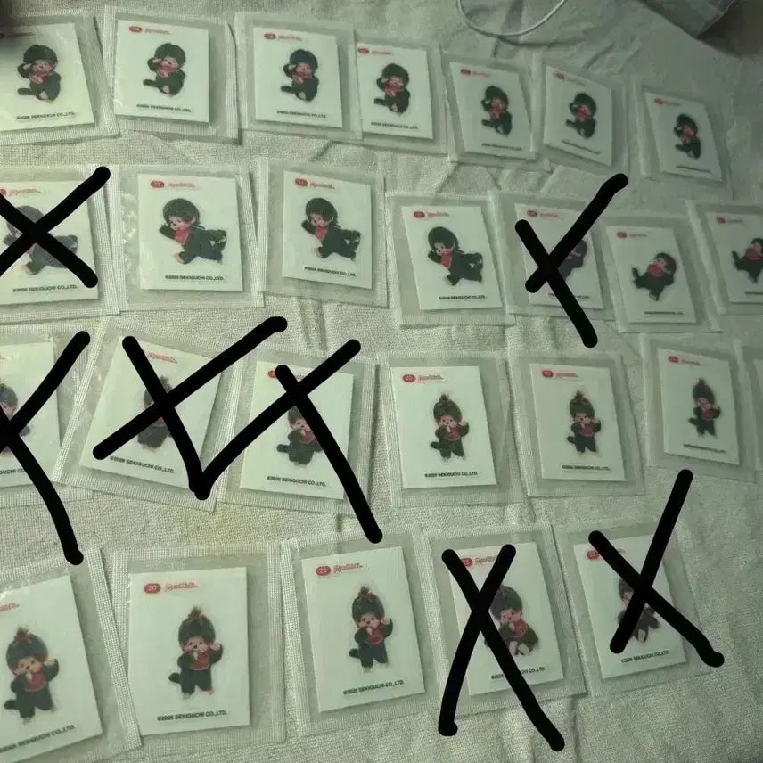 [BUNJANG] Monchhichi Fruit Jelly Wafer Stickers / 몬치치 과일젤리, 딸기웨하스 띠부씰
