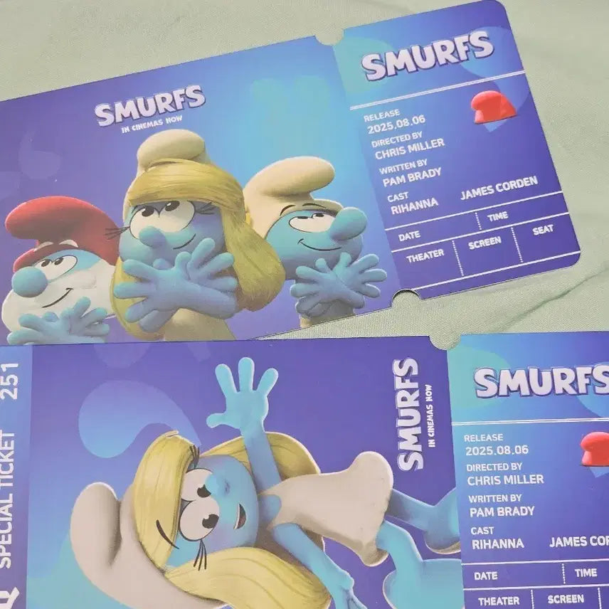 [BUNJANG] Smurfs Ticket CineQ Movie Special Goods Bundle Set / 스머프 티켓 씨네큐 영화 특전 굿즈