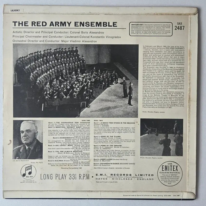 [BUNJANG] Red Army Ensemble 1963 Columbia SAX 2487 Stereo LP (UK Pressing) / Red Army Ensemble LP ( 콜롬비아 SAX 초반 )