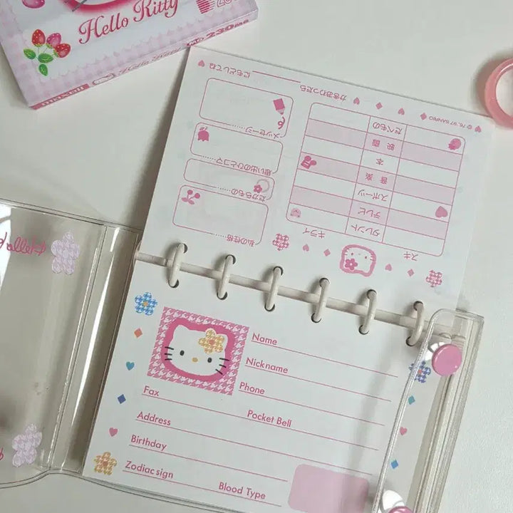 [BUNJANG] Classic Hello Kitty Diary Stickers &amp; Address Book Set / 고전키티 키티 다이어리 스티커 카오하나 다이어리 주소록