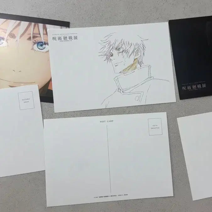 [BUNJANG] Jujutsu Kaisen 0 Exhibition Original Art Postcards, Can Badges, and Stickers Bundle / 주술회전 전시회 0 원화 엽서 고죠 게토 유타 캔뱃지