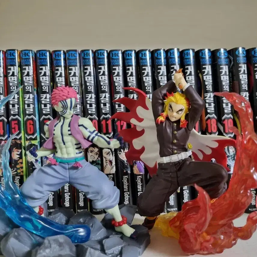 [BUNJANG] Demon Slayer Kyojuro Rengoku &amp; Akaza Figure Set / 귀멸의 칼날 렌고쿠 &amp; 아카자 피규어 세트