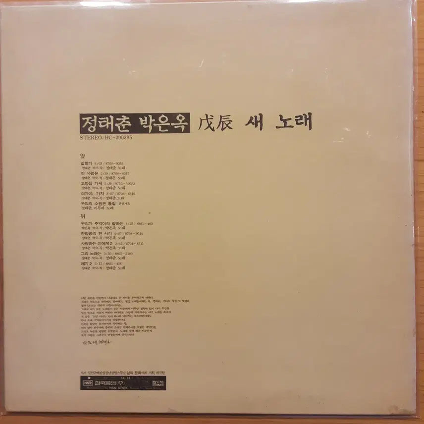 [BUNJANG] Jeong Tae Chun 6th Album - Mujin New Songs LP / 정태춘 6집 - 무진 새 노래