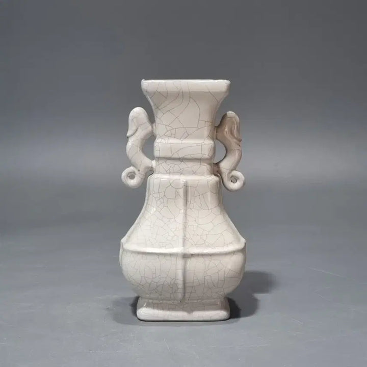 [BUNJANG] Song Huizong Imperial Kiln Dragon Handles Vase / 송휘종어용 관요 양이병. 고17.7