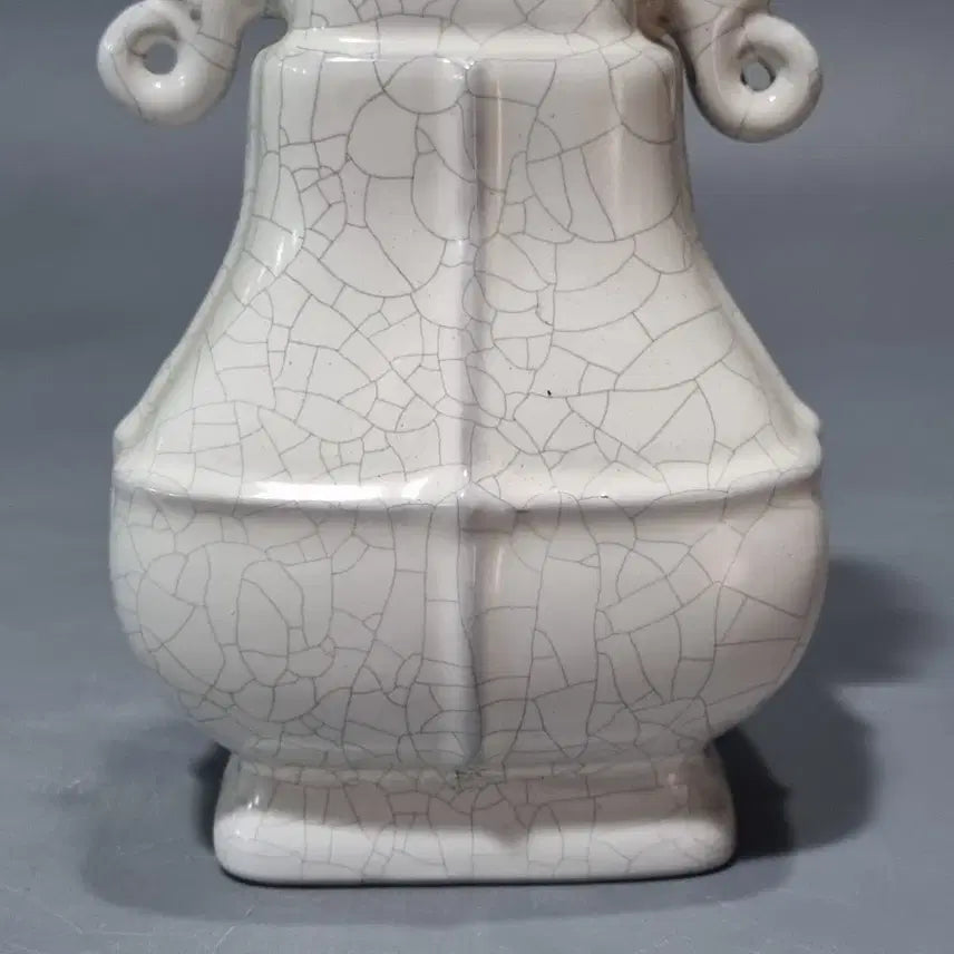 [BUNJANG] Song Huizong Imperial Kiln Dragon Handles Vase / 송휘종어용 관요 양이병. 고17.7
