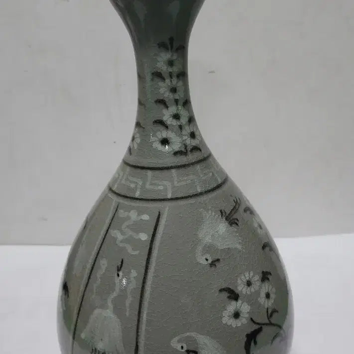 [BUNJANG] Goryeo Celadon Vase with Flower and Bird Painting / 고려청자 화조도 병