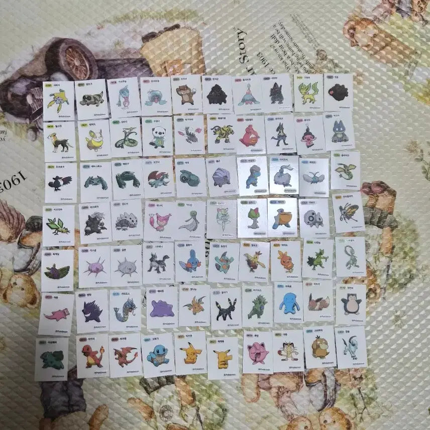 [BUNJANG] Pokemon Stickers (Bandal) - 220 pcs Bundle Set / 포켓몬 띠부씰 1,2세대,4,9세대,시즌1 중복없이220장 일괄판매합니다