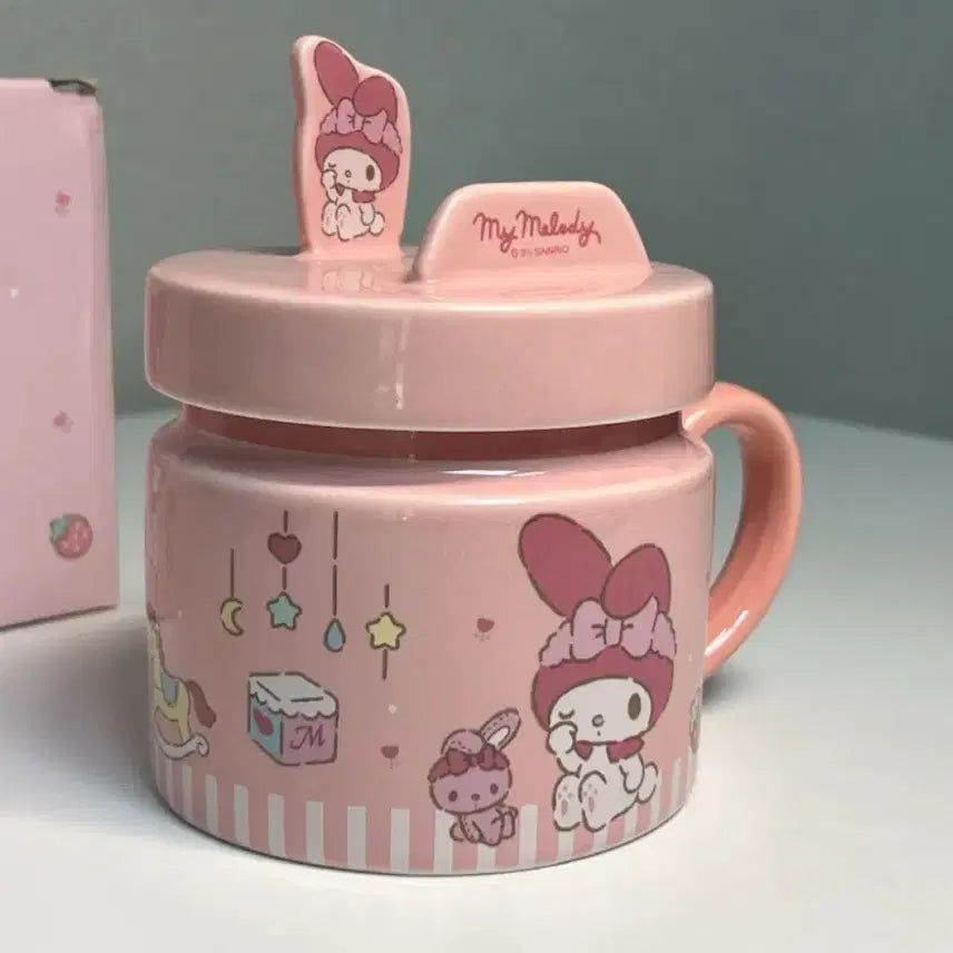 [BUNJANG] Sanrio My Melody Figure Lid Mug Cup with Phone Stand / 산리오 핸드폰거치 마이멜로디 머그컵