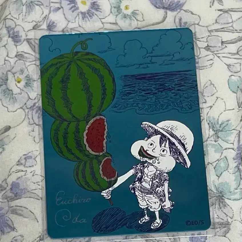 [BUNJANG] Natsukomi 2026 Watermelon Luffy Metallic Holo Promo Card / 택포7)나츠코미 2026 원피스 수박 루피 프로모카드