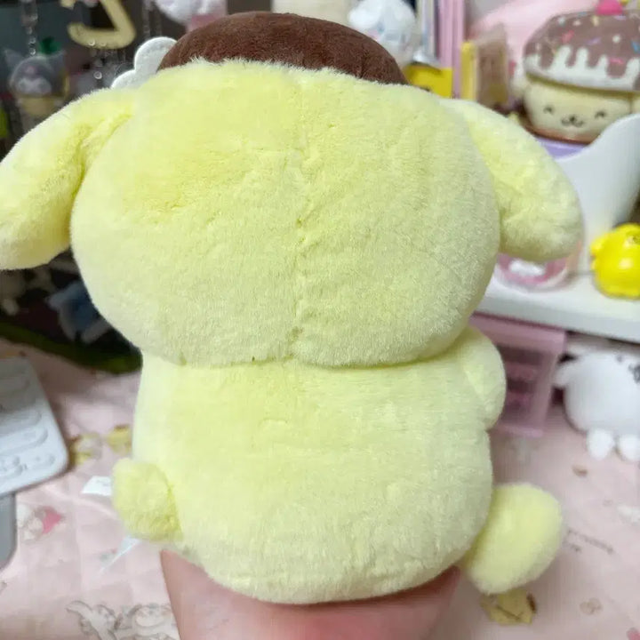 [BUNJANG] Sanrio Pompompurin I Love Me Plush / 산리오 폼폼푸린 아이러브미 인형 택x