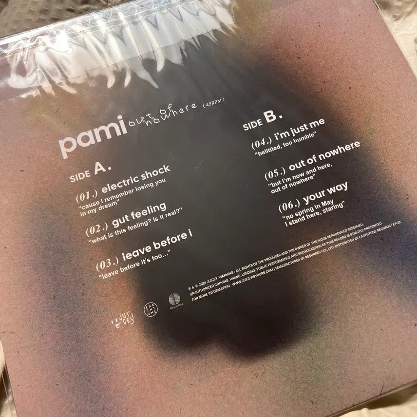 [BUNJANG] Pami Out of Nowhere LP Limited Edition / 파미 (pami) out of nowhere LP