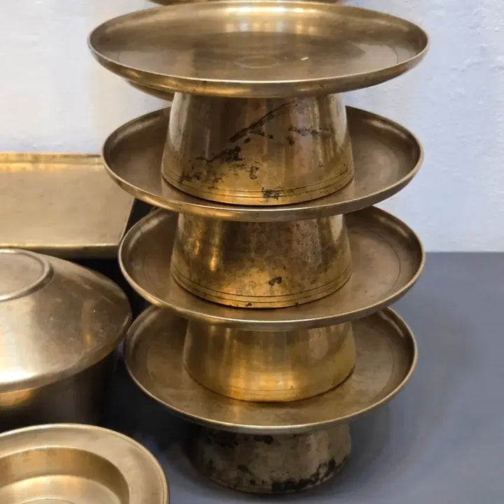 [BUNJANG] Antique Brass Tableware Set (32 Pieces) - 4-Person Setting / 놋제기셋트 총 32개.수저.젓가락 4인셋트 일괄가격