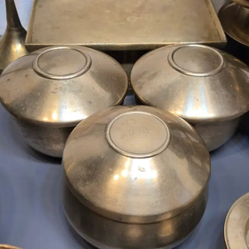 [BUNJANG] Antique Brass Tableware Set (32 Pieces) - 4-Person Setting / 놋제기셋트 총 32개.수저.젓가락 4인셋트 일괄가격