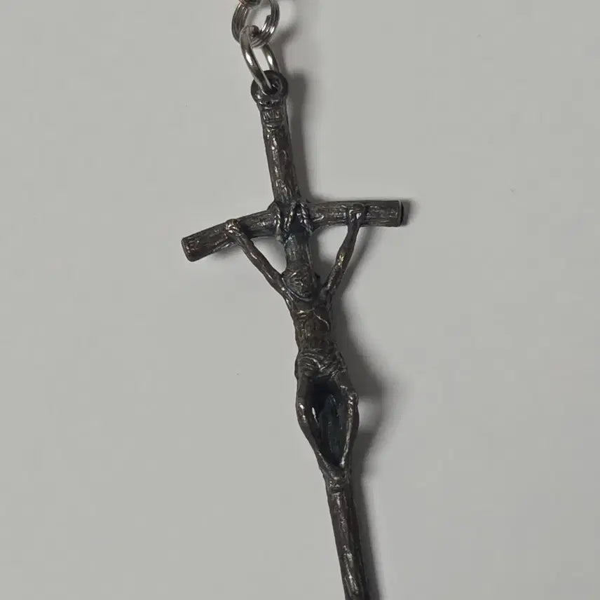 [BUNJANG] Italian Antique Purple Rose Rosary / 이탈리아 앤틱 보라색 장미 십자가 묵주 앤틱 묵주