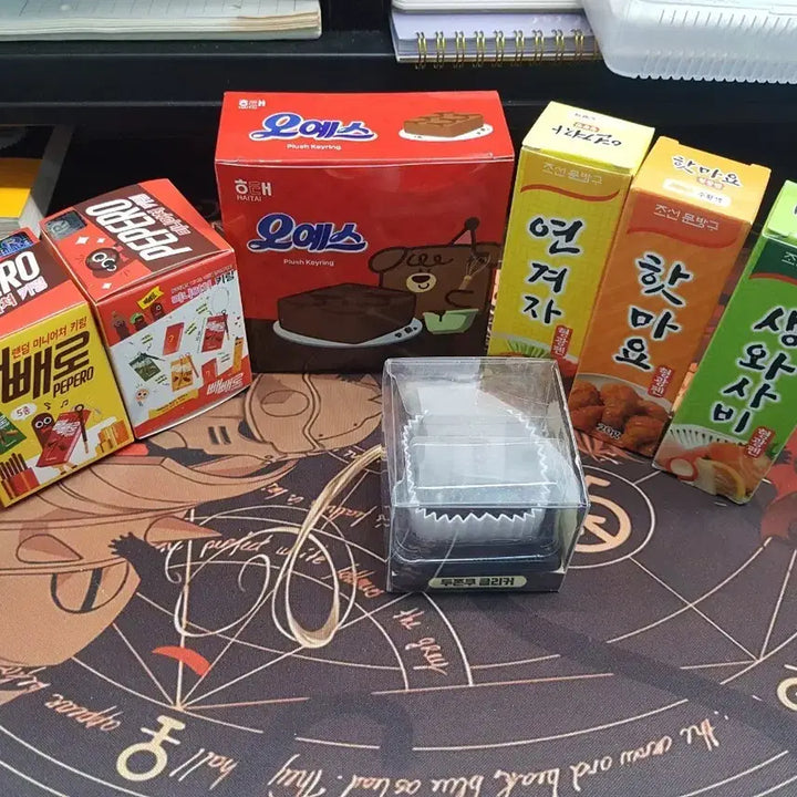 [BUNJANG] Orion Orion Choco Pie Keyring Doll, Pepero Miniature Keyring Set, Sauce Highlighter 3 Type Set / 오예스 키링 인형 / 빼빼로 미니어처 키링2개 / 소스 형광펜 3종 세트
