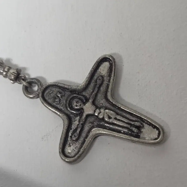 [BUNJANG] Antique Italian Catholic Rosary with Blue Beads and St. Mary Symbol Cross / 앤틱 이탈리아 가톨릭 묵주 하늘색 성모마리아 상징 십자가